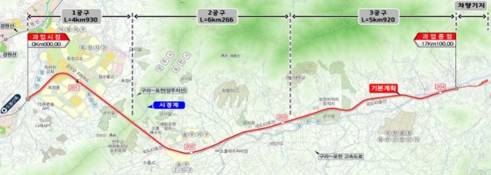 ‘옥정~포천선’ 노선도