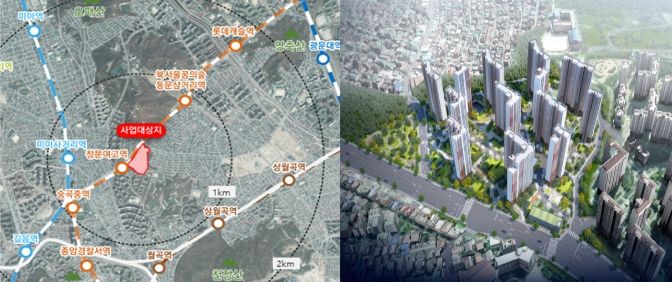 장위 12 도심 공공주택 복합지구 위치도‧조감도